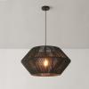 imageGLOBE Electric 44761 1Light Outdoor Plugin Pendant Light Plastic Rattan Shade Frosted Inner Shade Bronze Hanging Cord and Chain Kitchen Island Cafe Ceiling Hanging Light Bulb Not IncludedTerra  Black