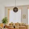 imageGLOBE Electric 44761 1Light Outdoor Plugin Pendant Light Plastic Rattan Shade Frosted Inner Shade Bronze Hanging Cord and Chain Kitchen Island Cafe Ceiling Hanging Light Bulb Not IncludedBeth