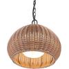 imageGLOBE Electric 44761 1Light Outdoor Plugin Pendant Light Plastic Rattan Shade Frosted Inner Shade Bronze Hanging Cord and Chain Kitchen Island Cafe Ceiling Hanging Light Bulb Not IncludedSalvador