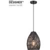 imageGLOBE Electric 44761 1Light Outdoor Plugin Pendant Light Plastic Rattan Shade Frosted Inner Shade Bronze Hanging Cord and Chain Kitchen Island Cafe Ceiling Hanging Light Bulb Not IncludedKora