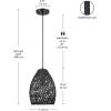 imageGLOBE Electric 44761 1Light Outdoor Plugin Pendant Light Plastic Rattan Shade Frosted Inner Shade Bronze Hanging Cord and Chain Kitchen Island Cafe Ceiling Hanging Light Bulb Not IncludedKora