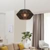 imageGLOBE Electric 44761 1Light Outdoor Plugin Pendant Light Plastic Rattan Shade Frosted Inner Shade Bronze Hanging Cord and Chain Kitchen Island Cafe Ceiling Hanging Light Bulb Not IncludedTerra  Black