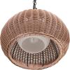 imageGLOBE Electric 44761 1Light Outdoor Plugin Pendant Light Plastic Rattan Shade Frosted Inner Shade Bronze Hanging Cord and Chain Kitchen Island Cafe Ceiling Hanging Light Bulb Not IncludedSalvador