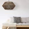 imageGLOBE Electric 44761 1Light Outdoor Plugin Pendant Light Plastic Rattan Shade Frosted Inner Shade Bronze Hanging Cord and Chain Kitchen Island Cafe Ceiling Hanging Light Bulb Not IncludedTwine