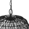 imageGLOBE Electric 44761 1Light Outdoor Plugin Pendant Light Plastic Rattan Shade Frosted Inner Shade Bronze Hanging Cord and Chain Kitchen Island Cafe Ceiling Hanging Light Bulb Not IncludedDiego Black