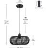 imageGLOBE Electric 44761 1Light Outdoor Plugin Pendant Light Plastic Rattan Shade Frosted Inner Shade Bronze Hanging Cord and Chain Kitchen Island Cafe Ceiling Hanging Light Bulb Not IncludedMaren
