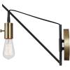 imageGLOBE Electric 51343 1Light Plugin or Hardwire Wall Sconce Bronze Finish Brass Accents 6ft Black Woven Fabric Cord Flat Plug Socket Rotary OnOff Switch Bulb Not Included12 Pack of 2