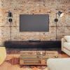 imageGLOBE Electric 51374 Cleo 1Light Plugin or Hardwire Wall Sconce Matte Antique Brass Accents Black Cloth Cord 1444Antique Brass  Cleo