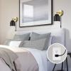 imageGLOBE Electric 51374 Cleo 1Light Plugin or Hardwire Wall Sconce Matte Antique Brass Accents Black Cloth Cord 1444Black  Sacha