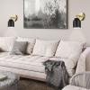 imageGLOBE Electric 51374 Cleo 1Light Plugin or Hardwire Wall Sconce Matte Antique Brass Accents Black Cloth Cord 1444Black  Sacha