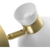 imageGLOBE Electric 51374 Cleo 1Light Plugin or Hardwire Wall Sconce Matte Antique Brass Accents Black Cloth Cord 1444Brass  Matte White