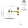 imageGLOBE Electric 51374 Cleo 1Light Plugin or Hardwire Wall Sconce Matte Antique Brass Accents Black Cloth Cord 1444Brass  Matte White