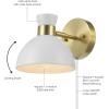imageGLOBE Electric 51374 Cleo 1Light Plugin or Hardwire Wall Sconce Matte Antique Brass Accents Black Cloth Cord 1444Brass  Matte White
