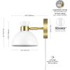 imageGLOBE Electric 51374 Cleo 1Light Plugin or Hardwire Wall Sconce Matte Antique Brass Accents Black Cloth Cord 1444Brass  Matte White