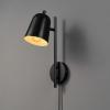 imageGLOBE Electric 51374 Cleo 1Light Plugin or Hardwire Wall Sconce Matte Antique Brass Accents Black Cloth Cord 1444Matte Black  Eastmont