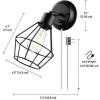 imageGLOBE Electric 51374 Cleo 1Light Plugin or Hardwire Wall Sconce Matte Antique Brass Accents Black Cloth Cord 1444Matte Black  Verdun