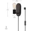 imageGLOBE Electric 51488 1Light Plugin or Hardwire Wall Sconce Matte Black 6ft Black Fabric Covered Cord Inline OnOff Rocker Switch Wall Lights for Bedroom Bulb Not Included