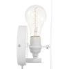 imageGLOBE Electric 51492 1Light Floating Cloud Plugin Wall Sconce Matte White 6ft Clear Cord Inline OnOff Rocker Switch Lights for Bedroom Bulb Not Included Mounted Bedside Lamp