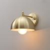 imageGLOBE Electric 51577 1Light Plugin or Hardwire Wall Sconce Matte Brass White Fabric Cord inLine OnOff Rocker Switch Kitchen Reading Essentials Bedroom Bedside Lamp LightingBrushed Brass  Holly