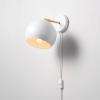 imageGLOBE Electric 51577 1Light Plugin or Hardwire Wall Sconce Matte Brass White Fabric Cord inLine OnOff Rocker Switch Kitchen Reading Essentials Bedroom Bedside Lamp LightingWhite  Molly