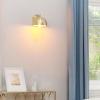 imageGLOBE Electric 51577 1Light Plugin or Hardwire Wall Sconce Matte Brass White Fabric Cord inLine OnOff Rocker Switch Kitchen Reading Essentials Bedroom Bedside Lamp LightingBrushed Brass  Holly