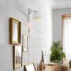 imageGLOBE Electric 51577 1Light Plugin or Hardwire Wall Sconce Matte Brass White Fabric Cord inLine OnOff Rocker Switch Kitchen Reading Essentials Bedroom Bedside Lamp LightingWhite  Molly