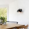 imageGLOBE Electric 51577 1Light Plugin or Hardwire Wall Sconce Matte Brass White Fabric Cord inLine OnOff Rocker Switch Kitchen Reading Essentials Bedroom Bedside Lamp LightingMatte Black  Holly