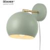 imageGLOBE Electric 51577 1Light Plugin or Hardwire Wall Sconce Matte Brass White Fabric Cord inLine OnOff Rocker Switch Kitchen Reading Essentials Bedroom Bedside Lamp LightingSage Green  Willow