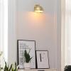 imageGLOBE Electric 51577 1Light Plugin or Hardwire Wall Sconce Matte Brass White Fabric Cord inLine OnOff Rocker Switch Kitchen Reading Essentials Bedroom Bedside Lamp LightingBrushed Brass  Holly