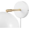 imageGLOBE Electric 51577 1Light Plugin or Hardwire Wall Sconce Matte Brass White Fabric Cord inLine OnOff Rocker Switch Kitchen Reading Essentials Bedroom Bedside Lamp LightingWhite  Molly