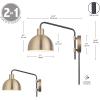 imageGLOBE Electric 51577 1Light Plugin or Hardwire Wall Sconce Matte Brass White Fabric Cord inLine OnOff Rocker Switch Kitchen Reading Essentials Bedroom Bedside Lamp LightingBrass  Dimitri