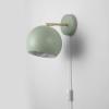 imageGLOBE Electric 51577 1Light Plugin or Hardwire Wall Sconce Matte Brass White Fabric Cord inLine OnOff Rocker Switch Kitchen Reading Essentials Bedroom Bedside Lamp LightingSage Green  Willow