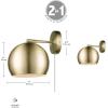 imageGLOBE Electric 51577 1Light Plugin or Hardwire Wall Sconce Matte Brass White Fabric Cord inLine OnOff Rocker Switch Kitchen Reading Essentials Bedroom Bedside Lamp LightingBrass  Willow