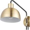 imageGLOBE Electric 51577 1Light Plugin or Hardwire Wall Sconce Matte Brass White Fabric Cord inLine OnOff Rocker Switch Kitchen Reading Essentials Bedroom Bedside Lamp LightingBrass  Dimitri