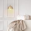 imageGLOBE Electric 51577 1Light Plugin or Hardwire Wall Sconce Matte Brass White Fabric Cord inLine OnOff Rocker Switch Kitchen Reading Essentials Bedroom Bedside Lamp LightingBrushed Brass  Holly