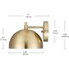 imageGLOBE Electric 51577 1Light Plugin or Hardwire Wall Sconce Matte Brass White Fabric Cord inLine OnOff Rocker Switch Kitchen Reading Essentials Bedroom Bedside Lamp LightingBrushed Brass  Holly