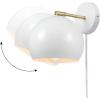 imageGLOBE Electric 51577 1Light Plugin or Hardwire Wall Sconce Matte Brass White Fabric Cord inLine OnOff Rocker Switch Kitchen Reading Essentials Bedroom Bedside Lamp LightingWhite  Molly