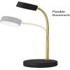 imageGLOBE Electric 52889 West 15quot LED Integrated Desk Lamp Matte Brass 200 Lumens Dimmer Rotary SwitchMatte Black  Gooseneck