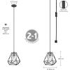 imageGLOBE Electric 60614 1Light Pendant Light Glossy Black Faux Ceramic Socket Designer Black Cloth Hanging Cord E26 Base Socket Kitchen Island Caf Decorative Ceiling Hanging Light FixtureDark Bronze