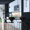 imageGLOBE Electric 60614 1Light Pendant Light Glossy Black Faux Ceramic Socket Designer Black Cloth Hanging Cord E26 Base Socket Kitchen Island Caf Decorative Ceiling Hanging Light FixtureBlack