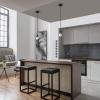 imageGLOBE Electric 60614 1Light Pendant Light Glossy Black Faux Ceramic Socket Designer Black Cloth Hanging Cord E26 Base Socket Kitchen Island Caf Decorative Ceiling Hanging Light FixtureBlack