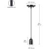 imageGLOBE Electric 60614 1Light Pendant Light Glossy Black Faux Ceramic Socket Designer Black Cloth Hanging Cord E26 Base Socket Kitchen Island Caf Decorative Ceiling Hanging Light FixtureBlack