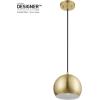 imageGLOBE Electric 60617 Maya 1Light Pendant Light Matte Brass Black Woven Fabric Hanging Cord Bulb Not Included