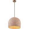 imageGLOBE Electric 61090 Rio 1Light Pendant Light Light Twine Shade White Socket White Cloth Hanging CordArtessa
