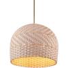 imageGLOBE Electric 61090 Rio 1Light Pendant Light Light Twine Shade White Socket White Cloth Hanging CordArtessa