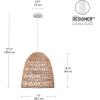 imageGLOBE Electric 61090 Rio 1Light Pendant Light Light Twine Shade White Socket White Cloth Hanging CordGalen