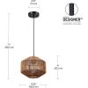 imageGLOBE Electric 61090 Rio 1Light Pendant Light Light Twine Shade White Socket White Cloth Hanging CordLotus