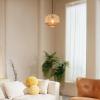 imageGLOBE Electric 61090 Rio 1Light Pendant Light Light Twine Shade White Socket White Cloth Hanging CordLotus