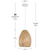 imageGLOBE Electric 61090 Rio 1Light Pendant Light Light Twine Shade White Socket White Cloth Hanging CordRio