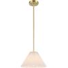 imageGLOBE Electric 61094 3Light Cascading Pendant Light Chrome Accents White ShadesMatte Brass